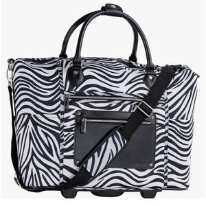 CALPAK Zanny Zebra Print Rolling Tote Carry-On Laptop Travel Bag NWT Rare